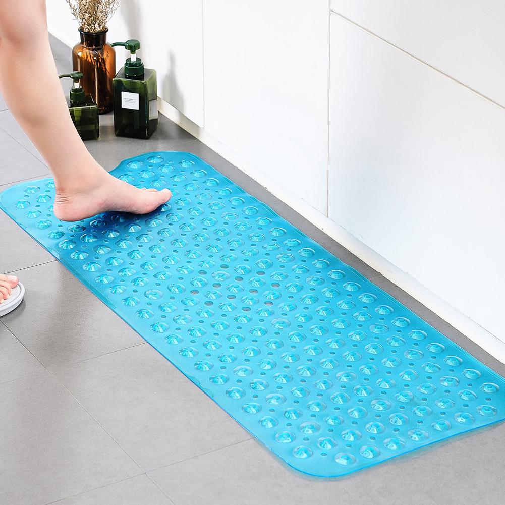 Нескользящий ПВХ коврик для ванны и душа, коврик для пола в ванной комнате с присосками для домашнего и гостиничного использования(Прозрачный зеленый 40,5x101см)