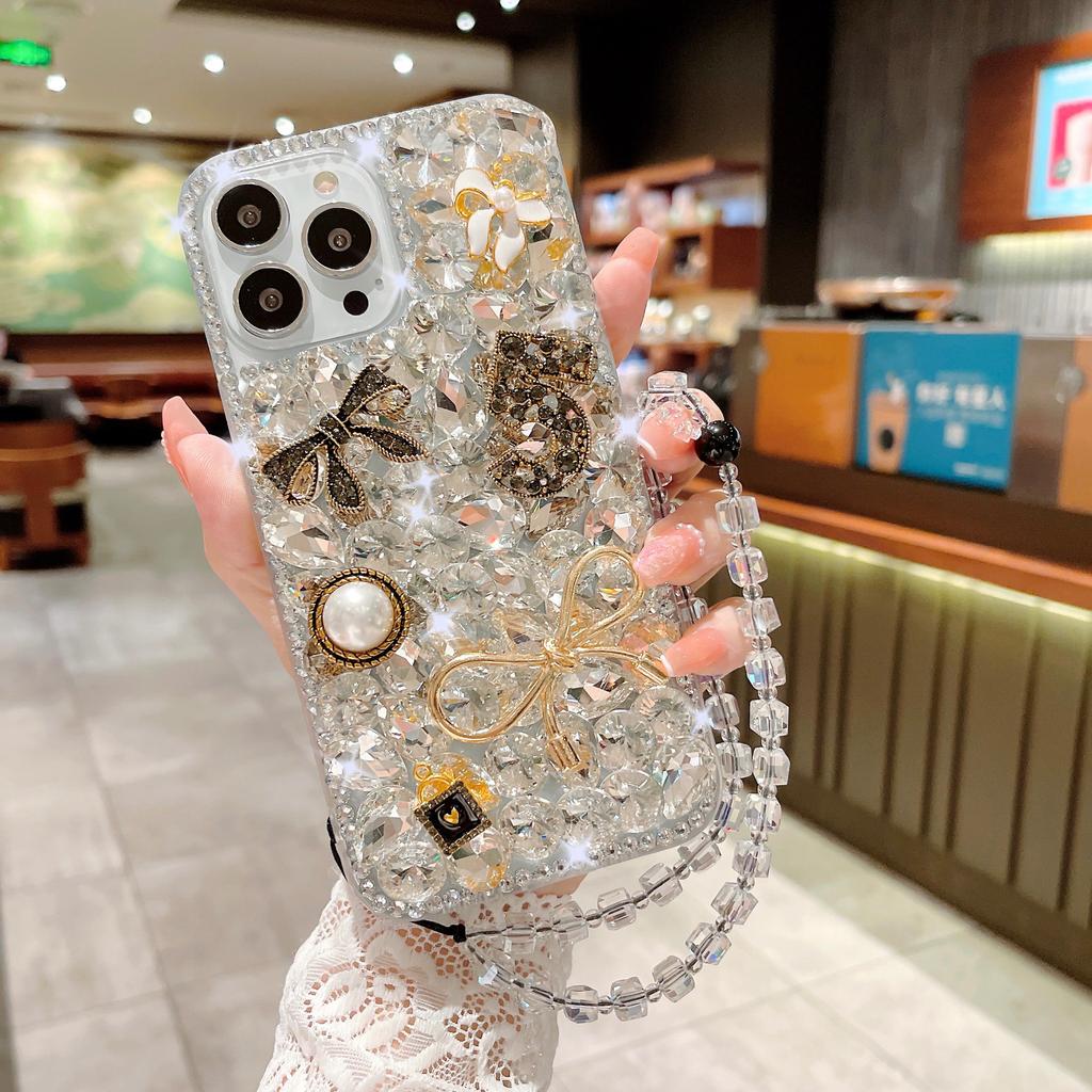 Suitable for IPhone16 Series Flash Diamond Mobile Phone Case, 14, 15, 16, Pure Handmade Mobile Phone Case, Luxury Protective Cover