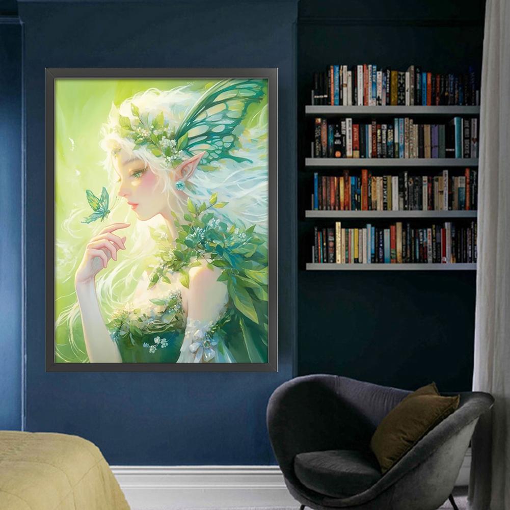 Полная вышивка Эко-хлопковая нить 14CT Набивной Набор для вышивания крестом Фея 45x60см