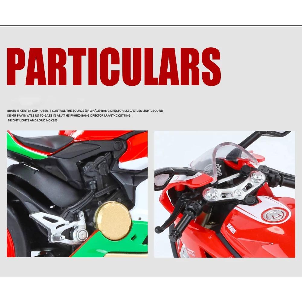 1/12 Ducati 1199 Panigale Собранная версия Модель мотоцикла Игрушечная коллекция транспортных средств Амортизатор Внедорожный автомобиль Игрушка