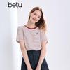 Женская футболка Betu с color-block и рифленым воротником, с коротким рукавом