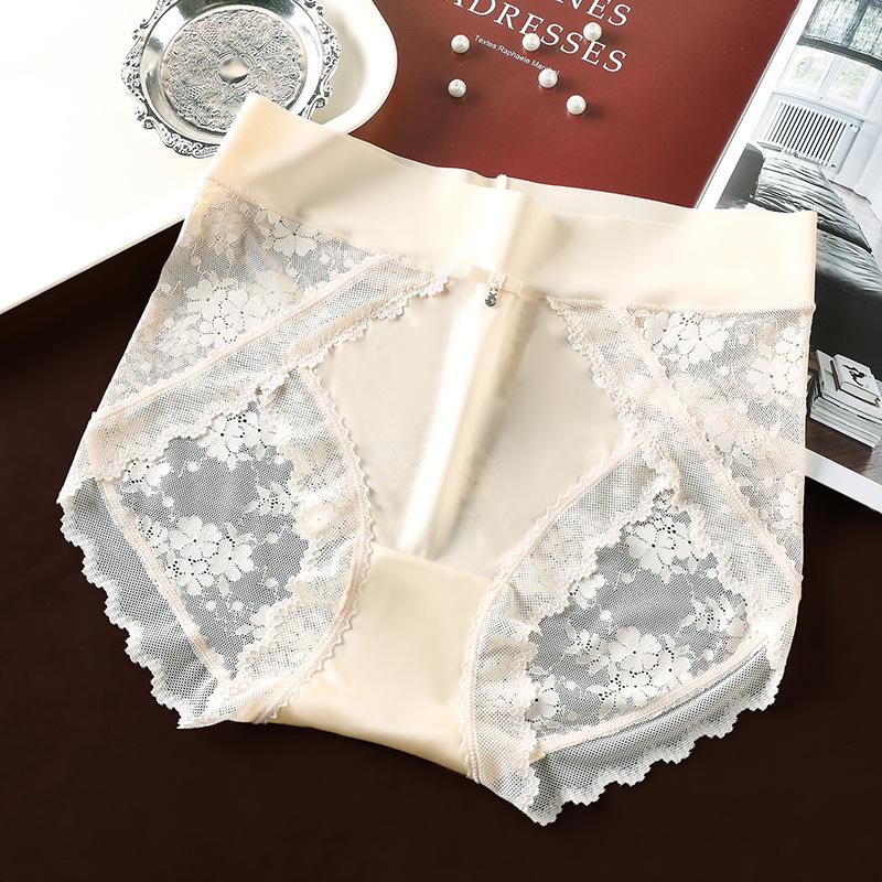 Plus Size Women's Japanese Satin Lace Seamless Jacquard Underwear - Light Luxury