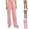 Women's Winter Sweatpants Solid Color Casual Pants Women's Fleece Sweatpants Wide Leg Straight Pants