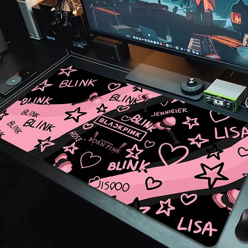 Blackpink Коврик для мыши Большой Игровой Стол Подушка Нескользящий Ноутбук Планшет Большой Коврик для Мыши XXL Коврик Мини ПК Игровой Коврик С Замком по краю_XIA