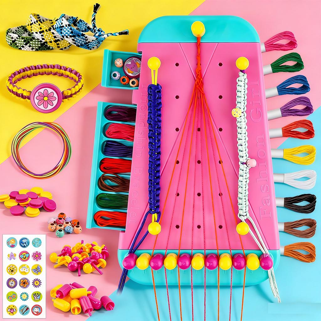 Crafting Kit for Braided Accessories: DIY Friendship Bracelets and Necklaces for Kids