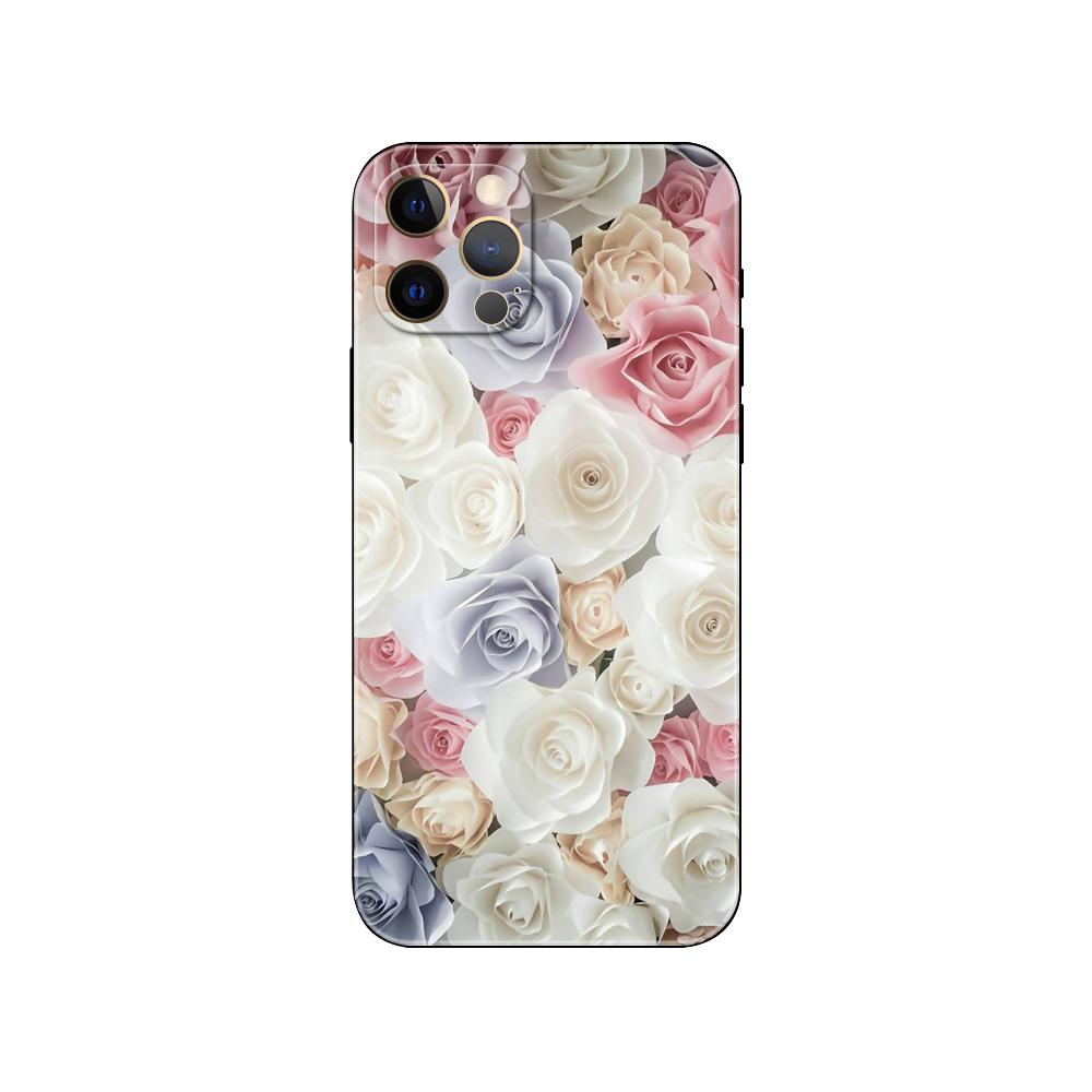 Чехол для телефона Pink Flower Peony для iPhone 5 5s 2020se 6 6s 7 8 plus x 10 XR XS 11 12 13 mini pro MAX черная задняя крышка из ТПУ
