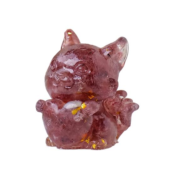 Фигурка лисы из натурального камня с девятью хвостами, позитивная целебная энергия, вырезанная вручную, цветная, искусственная хрустальная статуэтка в виде сердца любви, животное