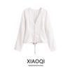 Fashion Style 2024 Summer New Arrival Women's Stylish Slimming Versatile Long Sleeves Rope Shirt Tops 2010798
