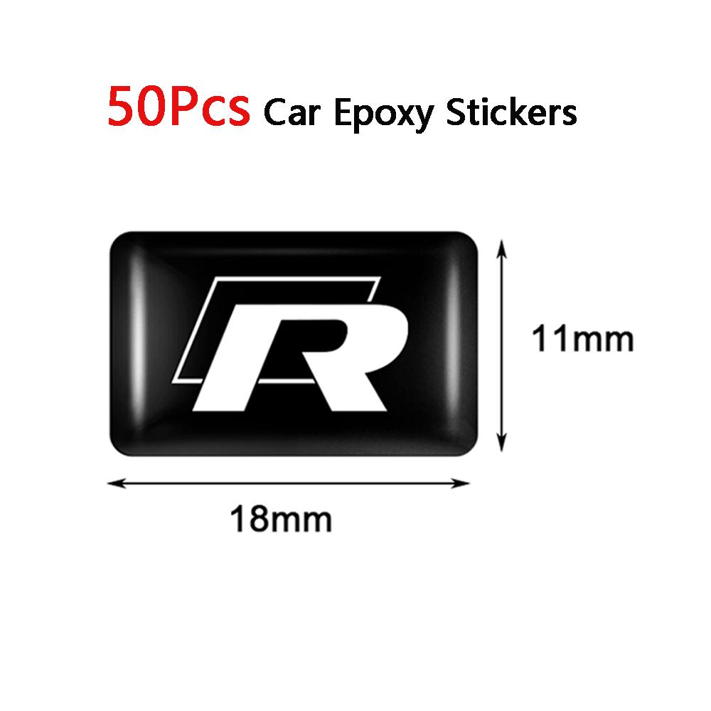 T2710/20/50Pcs 3D Fashion Car-Styling Body Waterproof Epoxy Resin Logo Sticker For Volkswagen GTI Golf Tiguan Passat Magotan Jetta 
