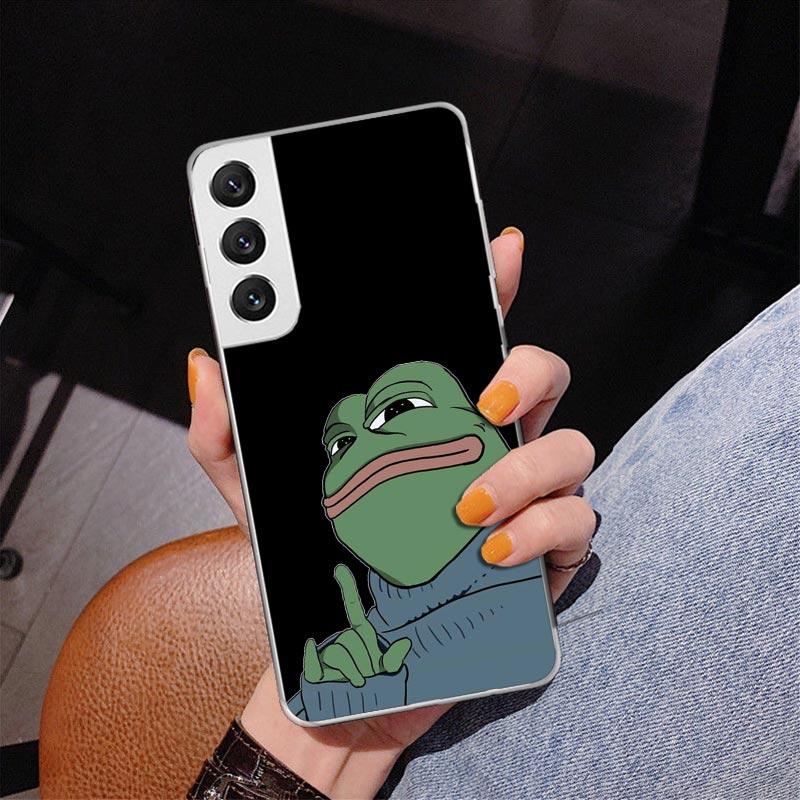 Милые лягушки Вечеринка Грустный Пепе Чехол для телефона Samsung Galaxy S26 S25 Edge S23 S24 Ultra S22 Plus S21 S20 FE Уникальная крышка Мягкий чехол G