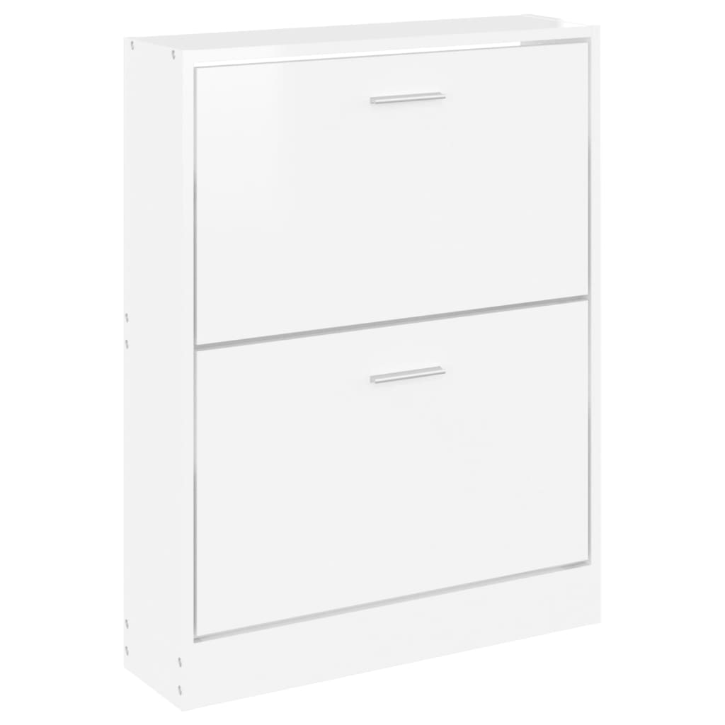 Shoe Cabinet High Gloss White 59 x 17 x 81 cm Engineered Wood