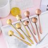 Dessert Mixing Spoon Stainless Steel Tableware Cutlery Set Flower Spoon Set Teaspoon Soup Spoon