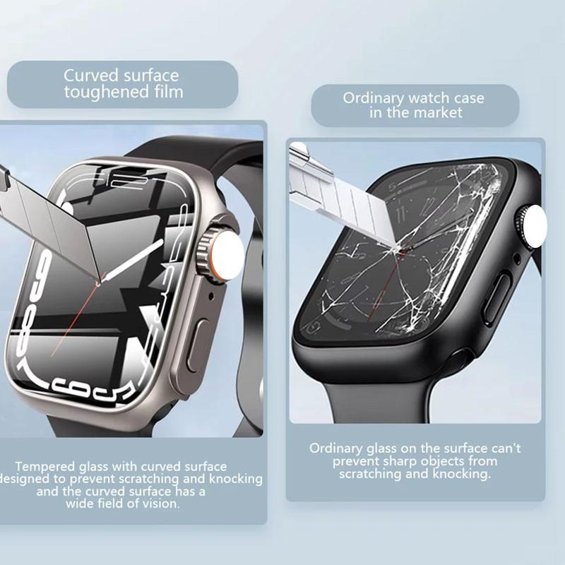 Замена корпуса ПК на Ultra для Apple Watch 10 46/42MM Защитная крышка для экрана Закаленное стекло для IWatch Series9 8 7 SE 6 5 4 44/45MM