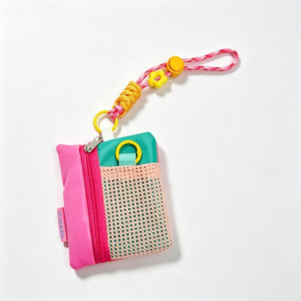 Portable Size Earphone Bag Woven Strap Mini Storage Bag Japanese Style Mini Purse Daily Carry