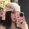 Sweet Y2k Print Turban Star Small Square Scarf Exquisite Printed Headscarf  Music Festival