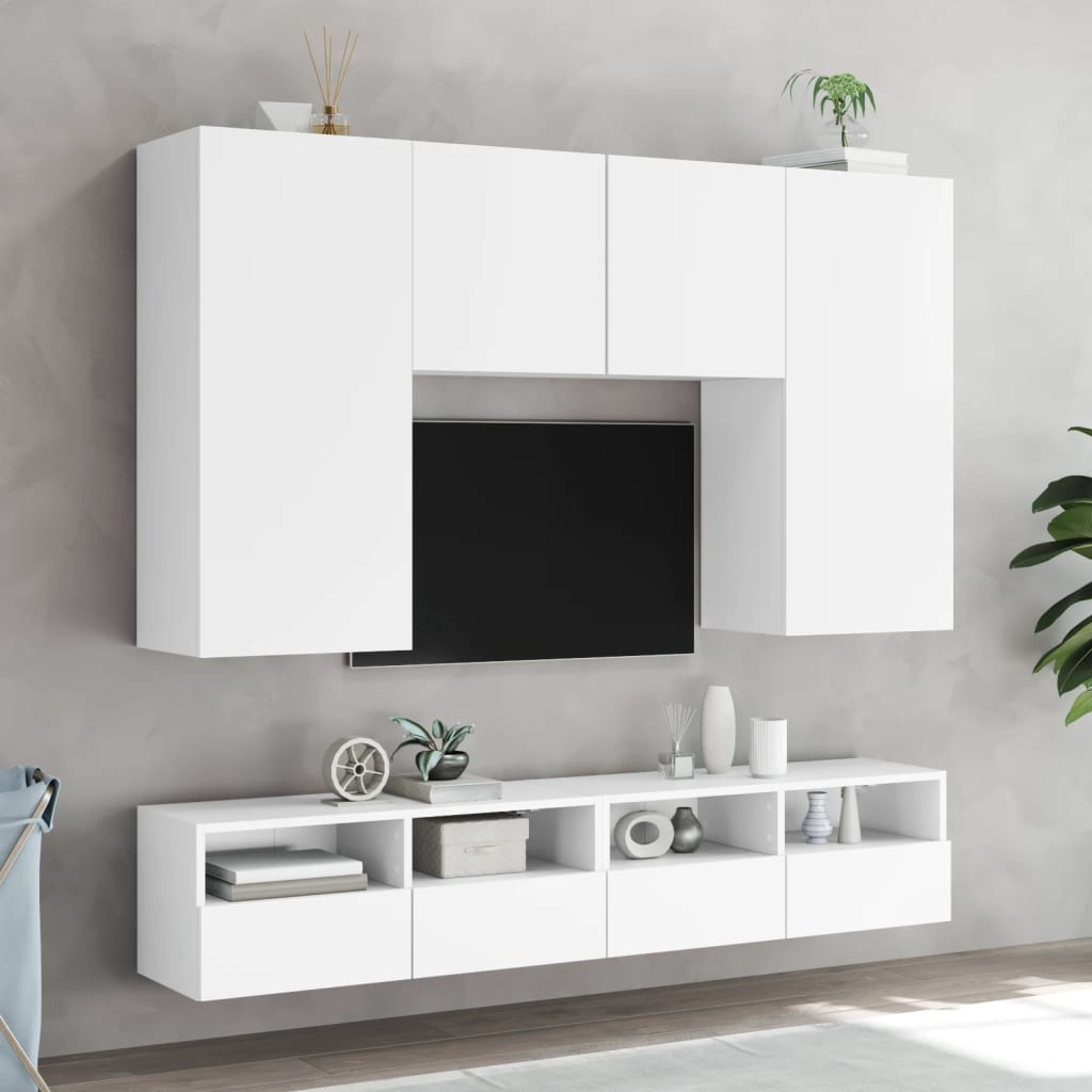 TV Wall Cabinet White 80x30x30 cm Particleboard