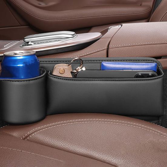 Подстаканник из искусственной кожи для автомобиля, сумка для зазора между сиденьями, органайзер для заполнения зазоров между сиденьями с подстаканником для воды, сумка для хранения зазоров между сиденьями с подстаканником