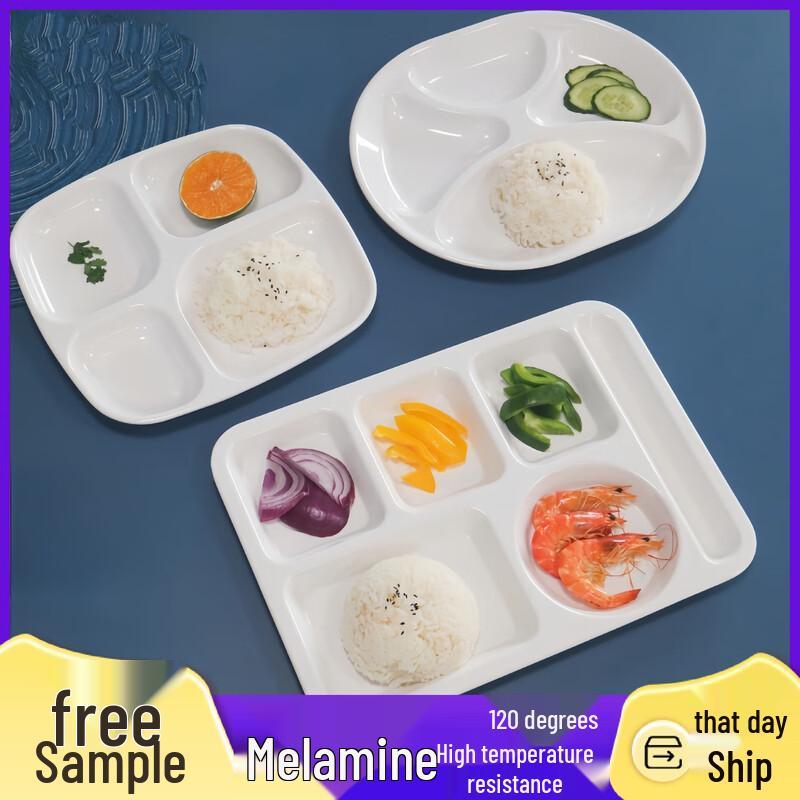 White Melamine Divided Dinner Plates & Sets