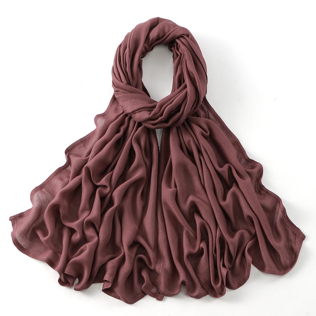 Muslim Modal Hijab Cotton Rayon Scarf for Women Double Stitching Wide Edge Rayon Shawl Islamic Thin Soft Viscose Turban Headband