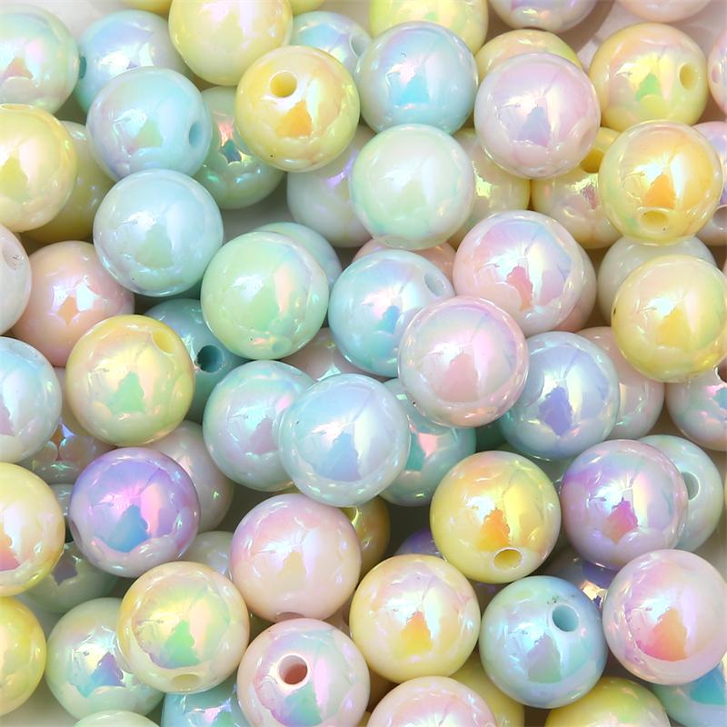 Acrylic Beads Colorful Round Beads for DIY Necklace Bracelet Earring Jewelry Making