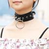 Spike Collar Adjustable Comfortable To Wear Faux Leather Punk Rock Style Neck Strap for Party
