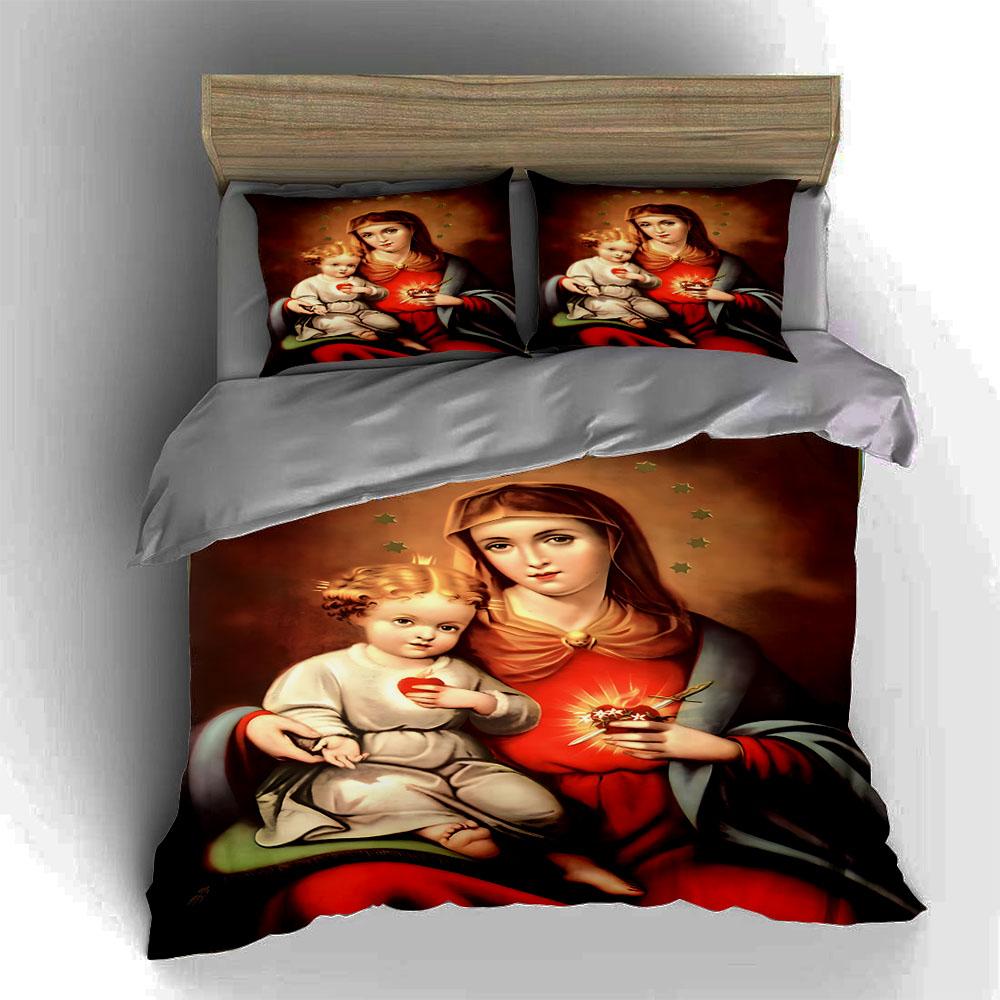 Religious figures design. Bedding Duvet cover sets Duvet covers Pillowcases gifts (1 * Duvet Cover 2 * Pillowcases, without duvet insert)