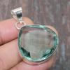 Green Amethyst Gemstone Handmade Solid 925 Sterling Silver Jewelry Pendant For Thanksgiving