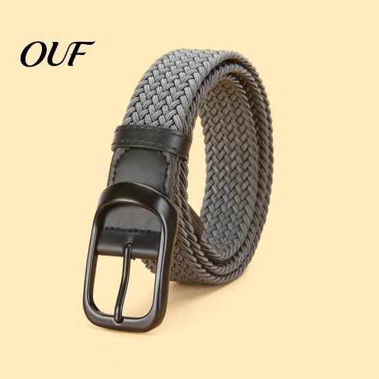 Comfortable Fabric Belt Elastic Woven for Women, No Punching Adjustable Waist with Retro Metal Pin Buckle, Casual Stretchy Jeans And Dresses