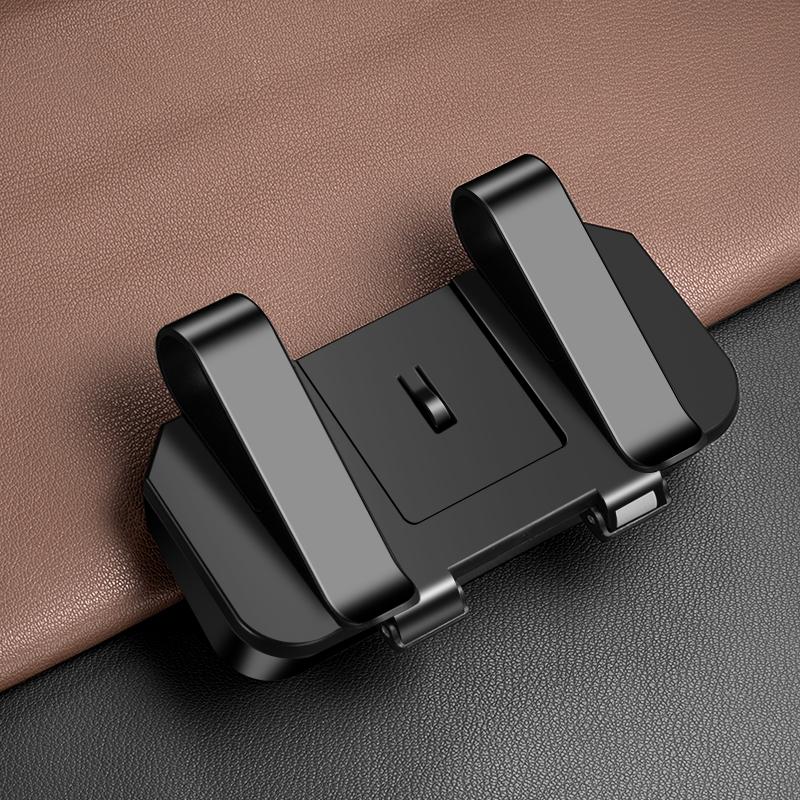 OUXU2 Car Emblem Visor Glasses Case Goatskin Sunglasses Holder Organizer Clip for Kia Sportage Sorento K5 K3 Seltos Rio Carnival Ceed