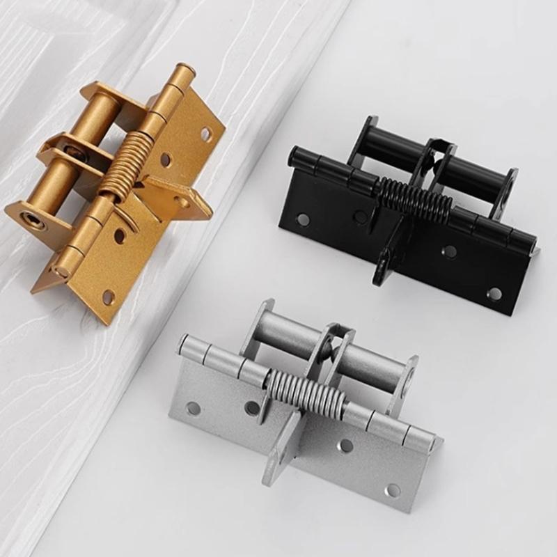 3Pcs Self Closing Spring Door Hinge 90 Degree Positioning Automatic Door Closers Hinge Hardware for Wood Door Cabinet