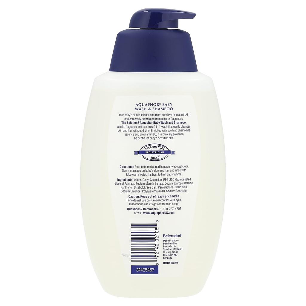 Aquaphor, Детское средство для мытья и шампунь, без запаха, 25,4 жидких унций (750 мл)