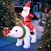1.85M/6FT Рождественские надувные игрушки Санта едет на медведе Встроенные светодиодные огни Наружные украшения Двор Сад Праздничный декор для вечеринки