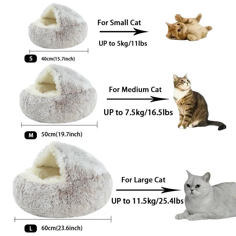 Кровать для кошки Four Seasons Warm Comfortable Pet Mattress Теплая мягкая плюшевая кровать для кошки Полузакрытая кошачья кровать Shell Style Cat Nest Диван-кровать для кошки
