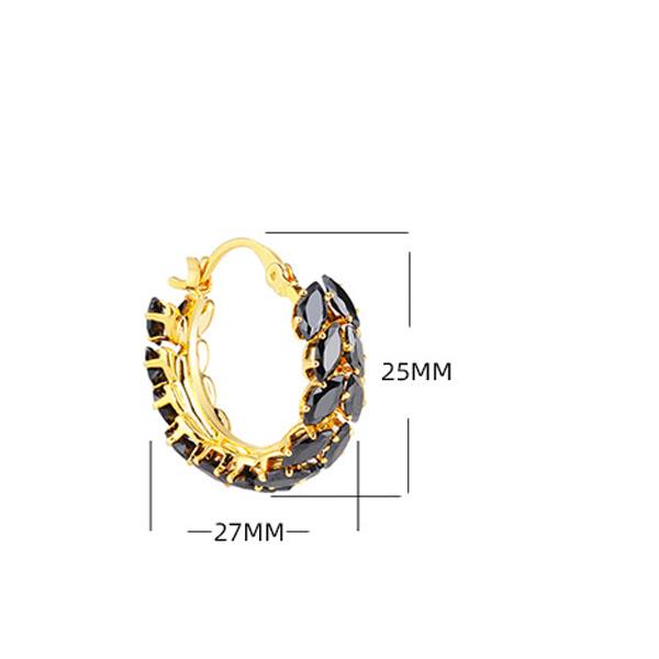 2026 Европейские готические черные циркониевые серьги-кольца - Винтажные позолоченные кристальные застежки-клипсы для ушей с кристаллами marquise для женщин - Легкие роскошные украшения