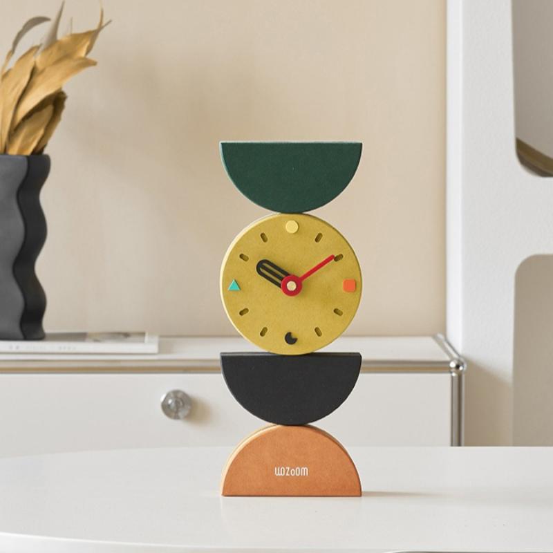 Креативные настольные часы Balance Art Цветная текстура Настольное украшение Настольные часы Декор Комната Светлая Роскошь Домашний декор Dekorasi Ruma