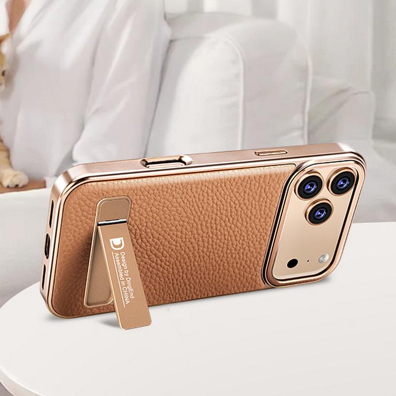 Магнитный кожаный чехол с покрытием для iPhone 17 Pro Max Funda iPhone 16 Pro Max 15 14 13 Роскошный складной держатель ударопрочный чехол-держатель для телефона