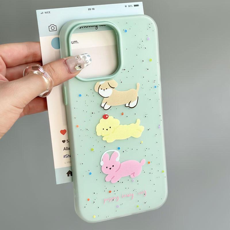Чехол Zhitai Jelly Skin для iPhone 15 Pro Max — мультяшный дизайн для женщин (Совместимо с iPhone 12/11/13/14).