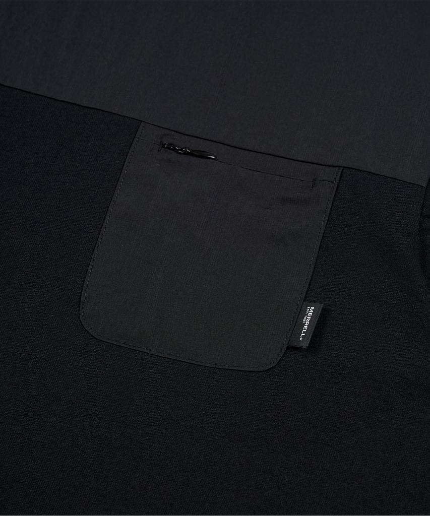 MERRELL [Мужская] Повседневная футболка с коротким рукавом и плетеным патчем Черная