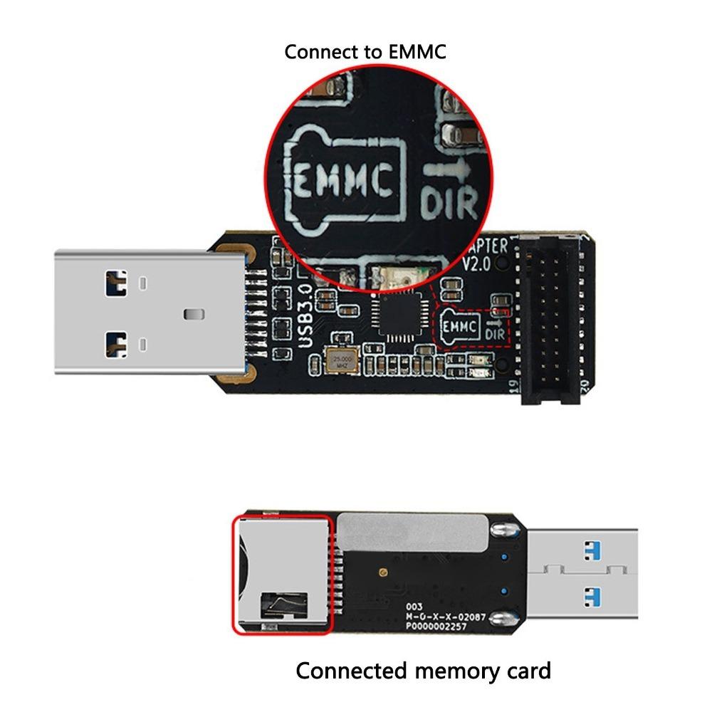 USB 3.0 Interface EMMC Adapter TF Card Support Memory Card Reader Module Data Transfer