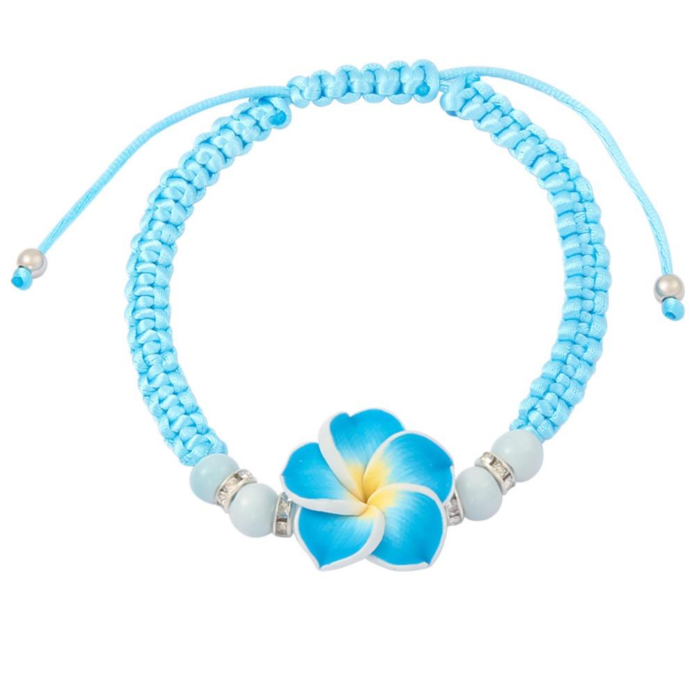 Boho Polymer Clay Braid Rope Bracelet Beads Bohemian Beach Jewelry Flower Bracelet Jewelry Gifts