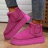 Solid Color Thick Sole,fleece,casual Comfortable Snow Boots