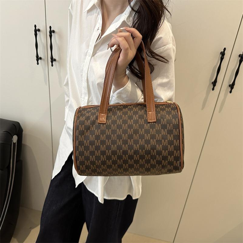 Новая универсальная сумка-тоут для通勤 в стиле ретро большой вместимости модная печать нишевая ручная сумка сумка-подушка