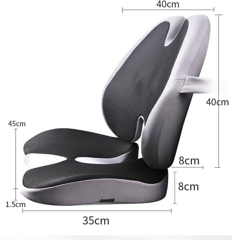 Memory Foam Seat Cushion Waist Back Support Pillow Set Orthopedic Ergonomic Coccyx Relief Hip Lumbar Pad for Office Chair Car