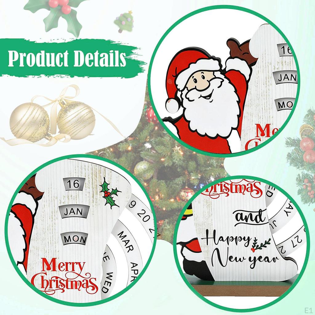 Christmas Calendar Advent Unique Date Month Weekday Decoration Xmas Decor for
