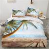 3D Hawaiian Vacation Style Bedding Sea View Down Duvet Covers Pillowcases 2/3pc King Queen Bed Duvet Covers Set, Home Textile Gifts