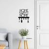 Wall-Mounted Key Holder – 'Home Sweet Home' Sign with 5 Hooks, Decorative Key Organizer & Coat Rack, Ideal for Towel Storage