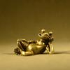 Funny Retro Bronze Frog Ornament Desk Tea Pet Indoor Aromatherapy Incense Holder Handicraft for Home Decor Boys Gift