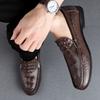Мужские деловые туфли-лоферы с узором под крокодила, высококачественные туфли без застежек, стильная официальная обувь, мужские повседневные мокасины, вечернее платье