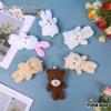 Cute Blush Teddy Bear Onesie Keychain Charm - Rabbit Doll Plush Pendant