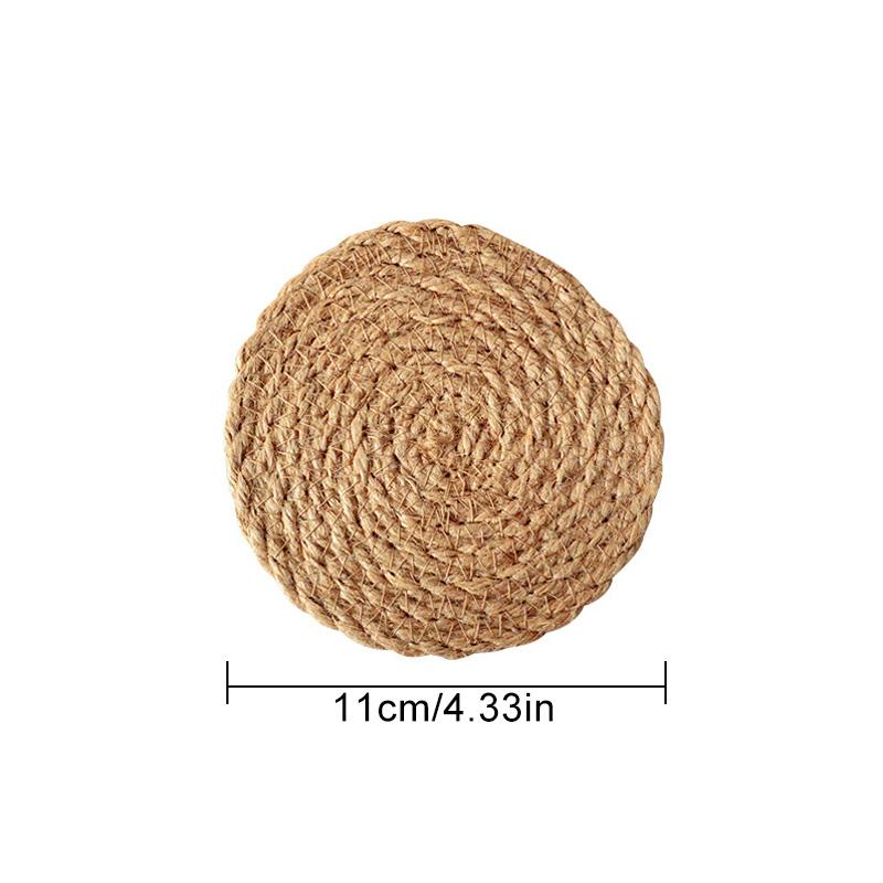 Hand Woven Insulation Pad Simple Natural Hemp Rope Placemat Countryside Linen Placemat